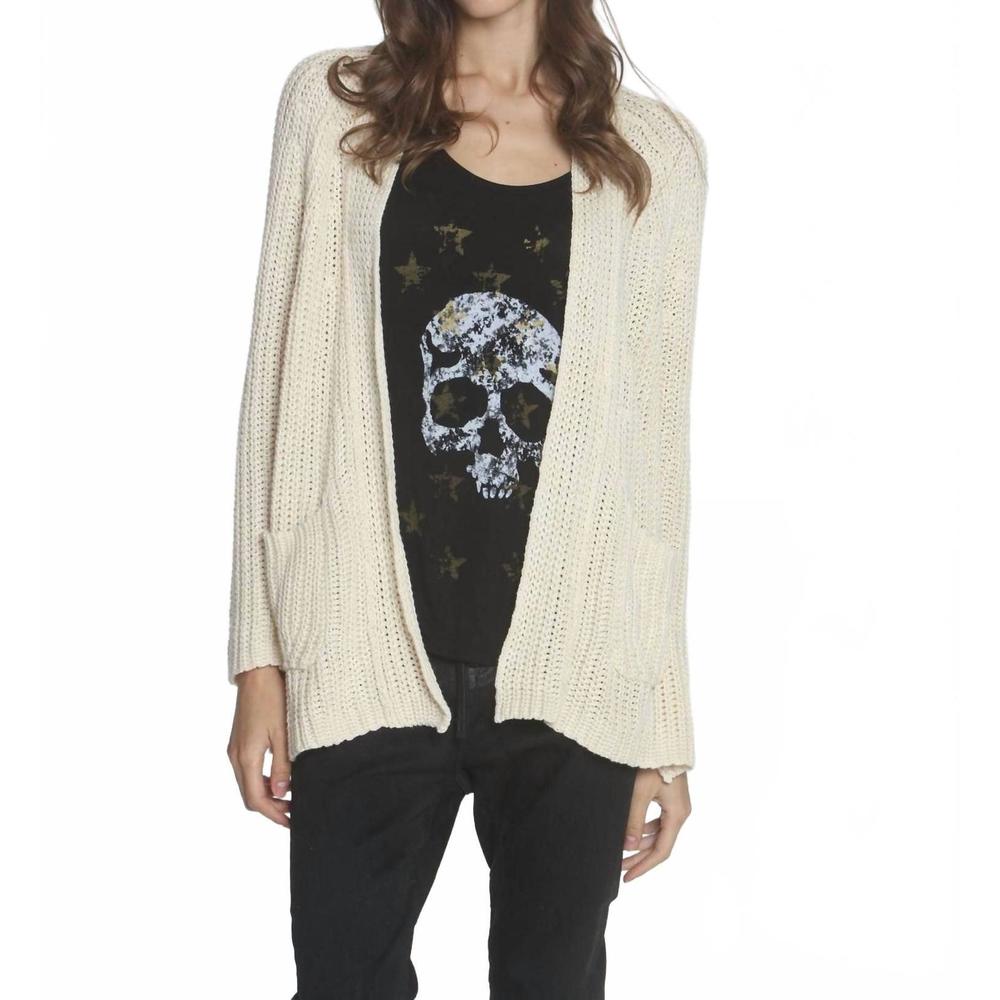 NEW LABEL+THREAD women's dillon cable cardigan in oatmeal